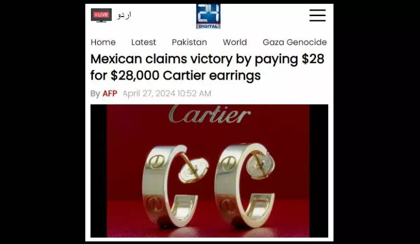 Мексиканец купил сережки Cartier за $28, хотя они стоили $28 тысяч